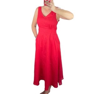 NEW but tag removed, Joie Red Linen Tank Dress Size 10